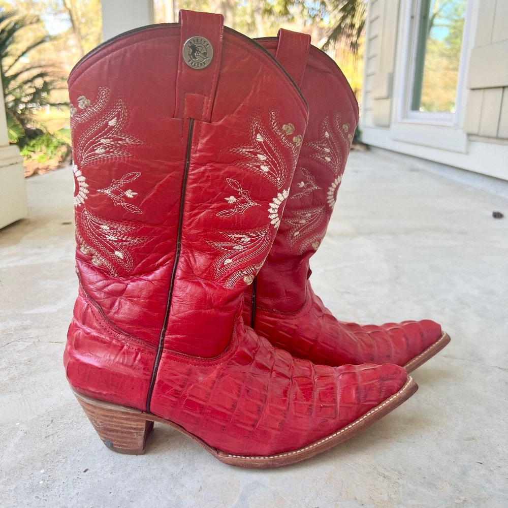 Vintage Kenny Rogers Women’s Cowboy Boots  Size 9 – Red Western Boots